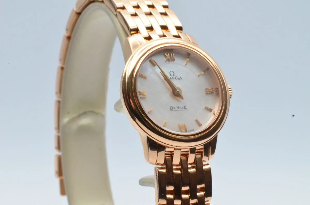 OMEGA DE VILLE PRESTIGE QUARTZ WOMEN'S RARE VINTAGE 27MM 18K GOLD 424.50.27