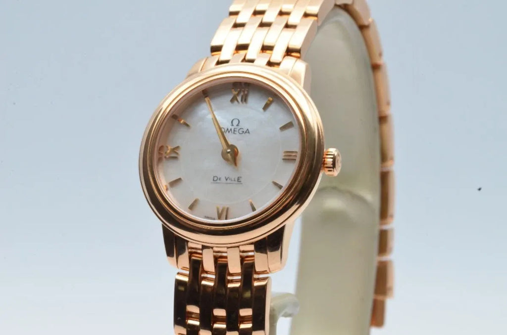 OMEGA DE VILLE PRESTIGE QUARTZ WOMEN'S RARE VINTAGE 27MM 18K GOLD 424.50.27