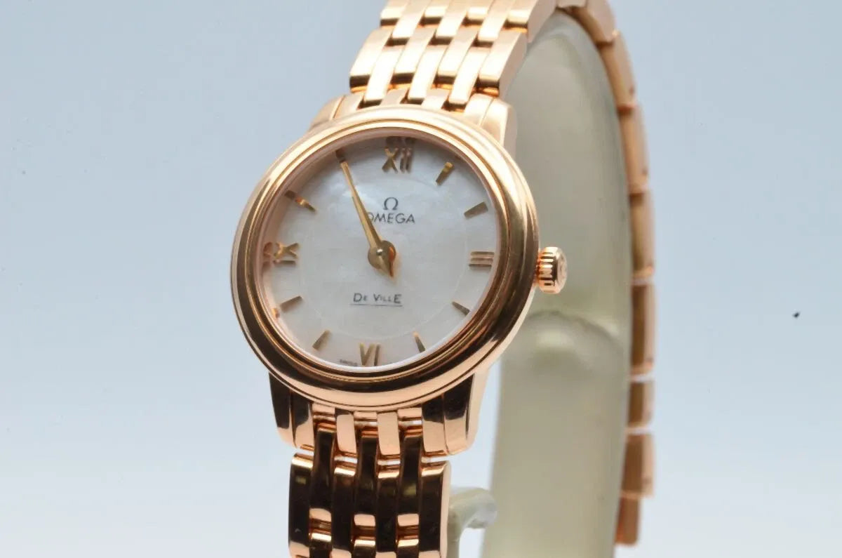 OMEGA DE VILLE PRESTIGE QUARTZ WOMEN'S RARE VINTAGE 27MM 18K GOLD 424.50.27