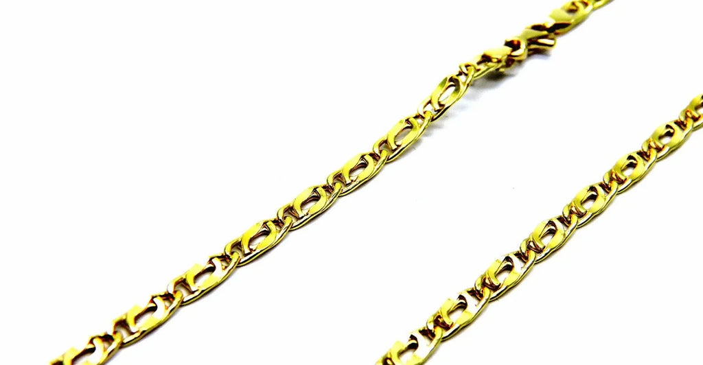 18K Yellow Gold 750/1000 Necklace Unisex Men's Pernice Pinzée Chain 50 Cm
