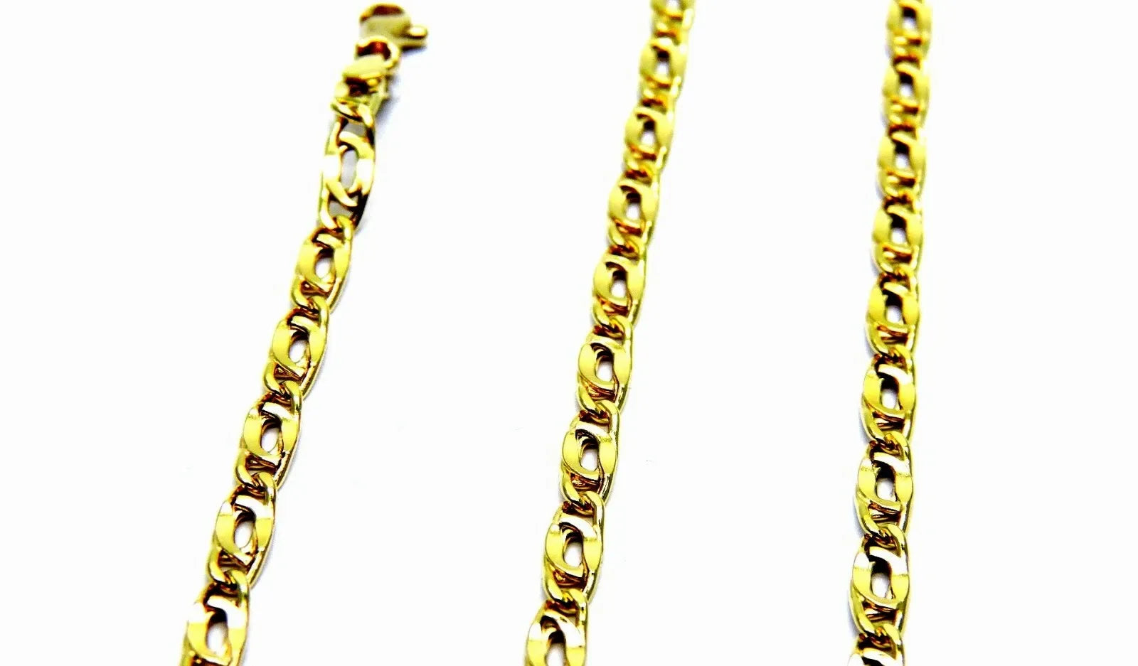 18K Yellow Gold 750/1000 Necklace Unisex Men's Pernice Pinzée Chain 50 Cm