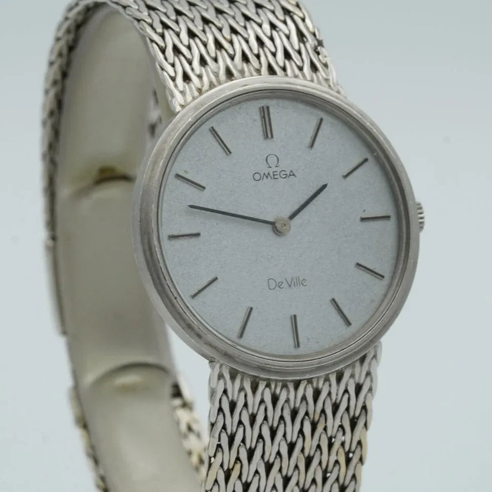 OMEGA De Ville Manual Winding Men's Watch 35MM 18K 750 White Gold 7271098