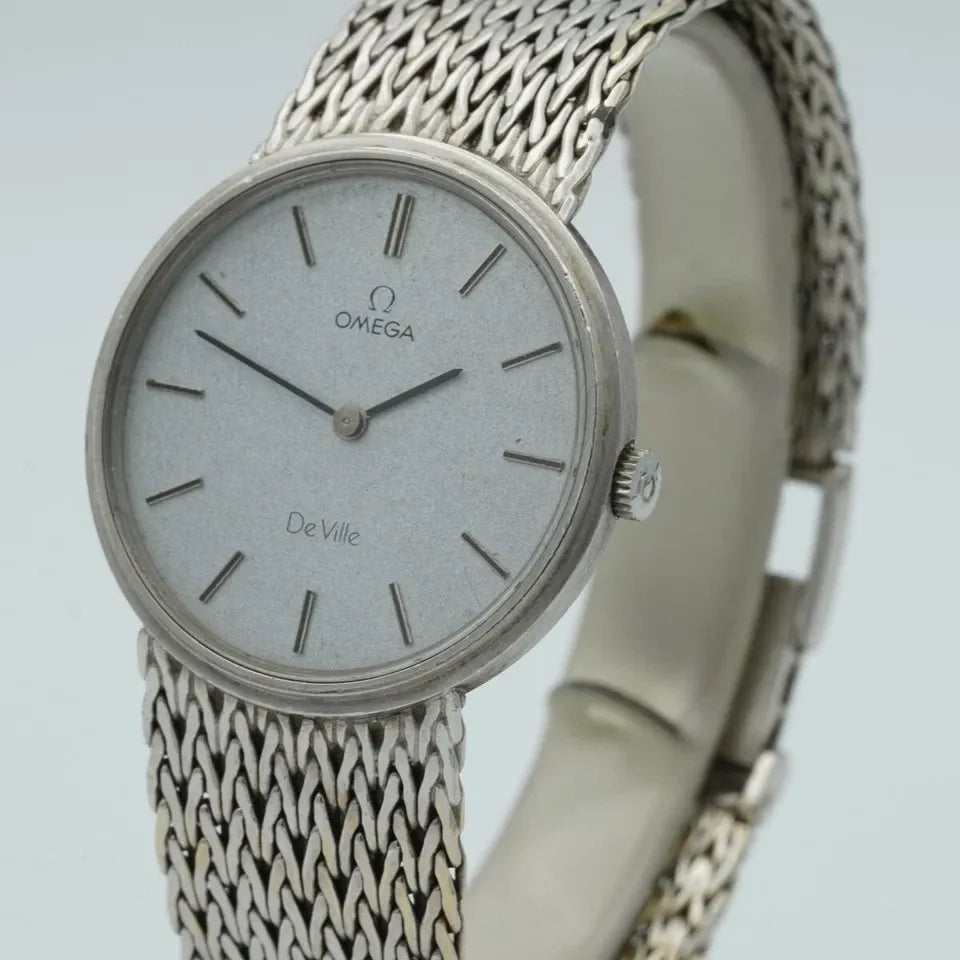 OMEGA De Ville Manual Winding Men's Watch 35MM 18K 750 White Gold 7271098