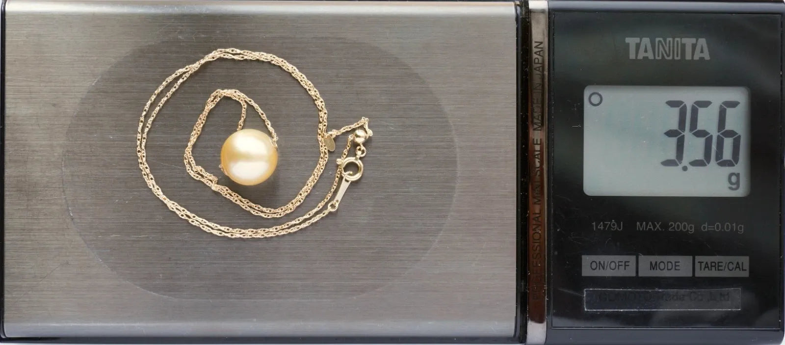 18k Yellow Gold 11.6mm South Sea Golden Pearl Pendant Necklace, reg...