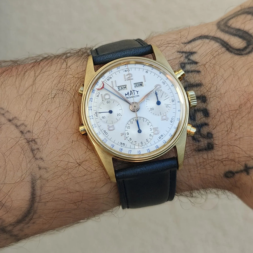 Maty Valjoux 72C Gold Plated Perfect Condition