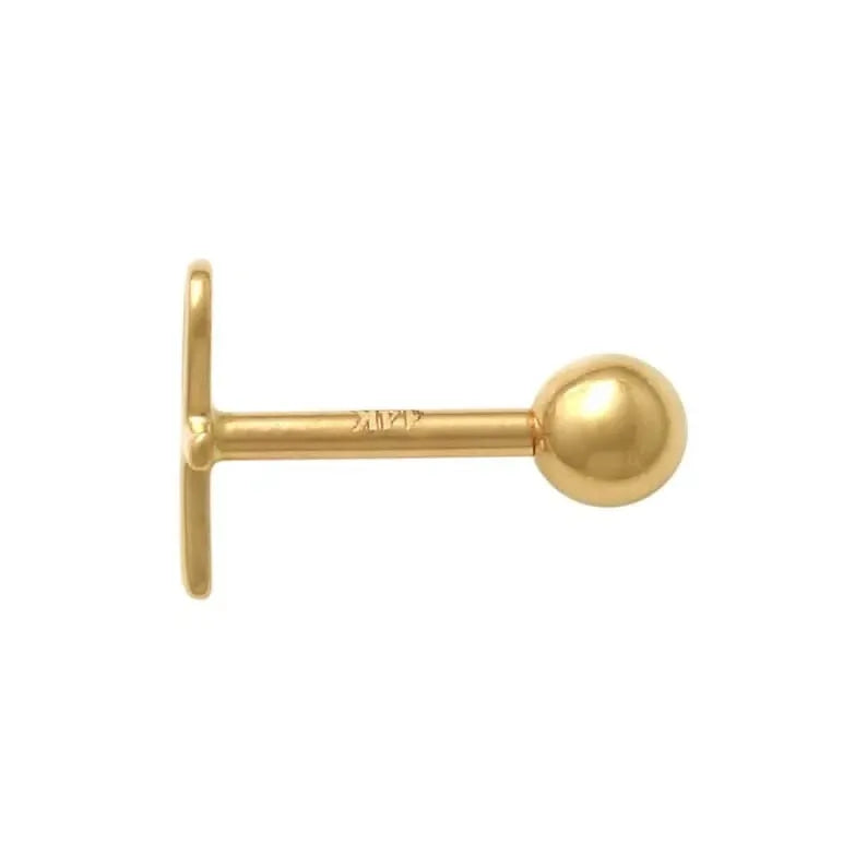14K Solid Leaf Shape Nose/Ear Piercings Summer Jewelry For Women