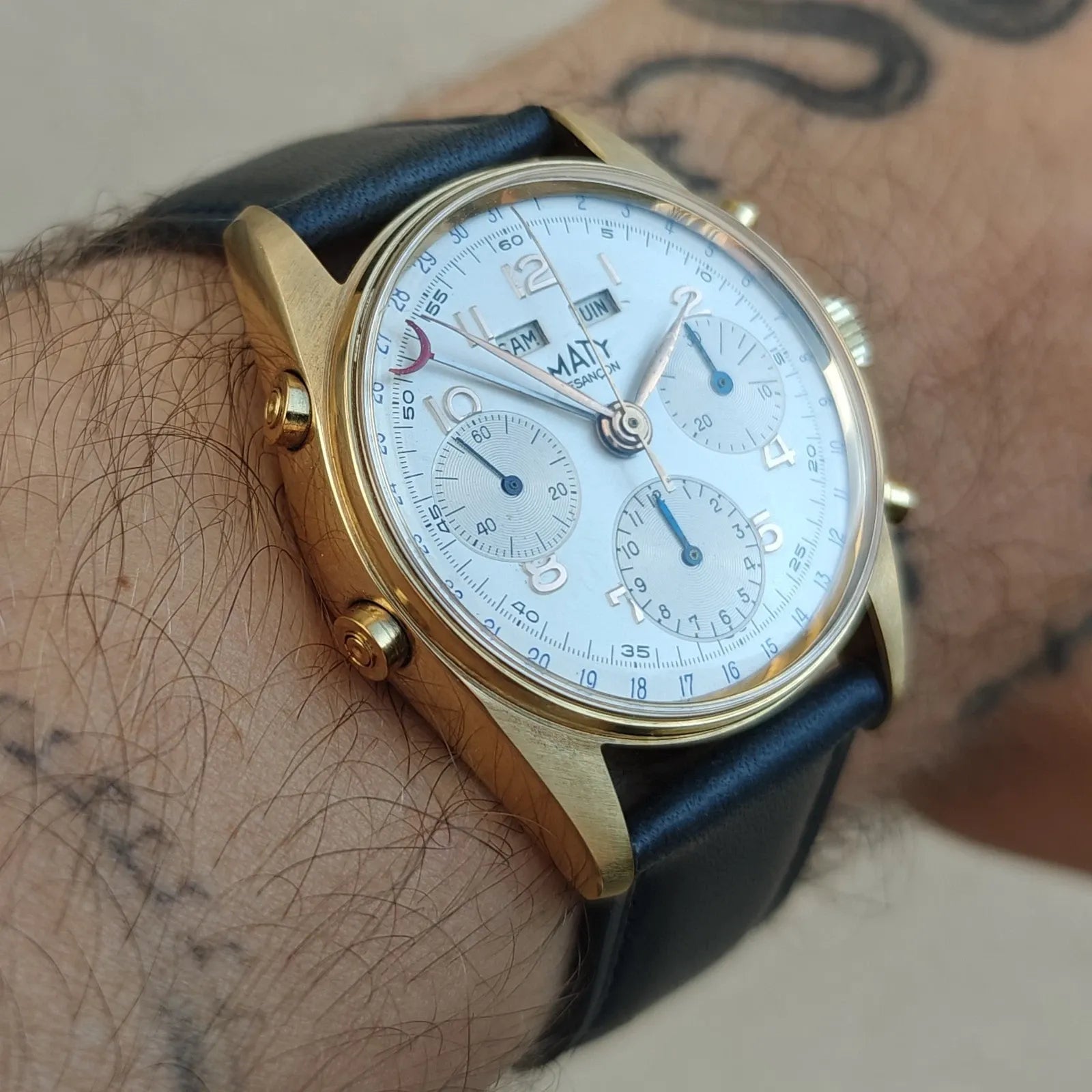 Maty Valjoux 72C Gold Plated Perfect Condition