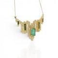 18K Yellow Gold Emerald Charm Necklace Natural 5.11 carats IGI Certified