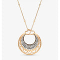 Crivelli Ricami 18k rose gold heart pendant necklace with white and brown diamonds