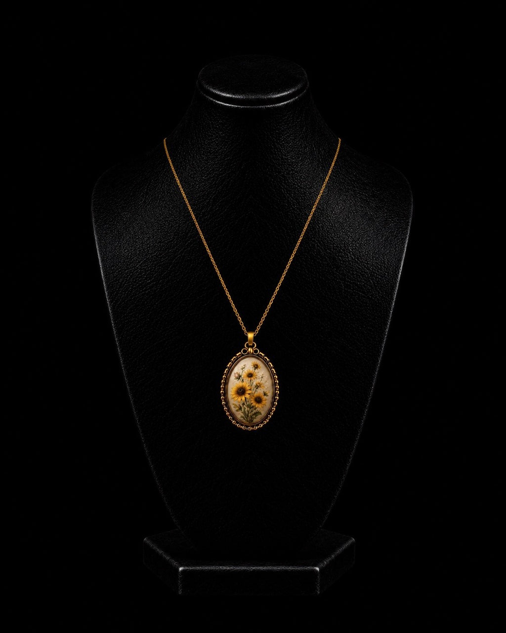 Women's 18K Gold Plated Necklace - Yellow Flower Pendant - Jewelry