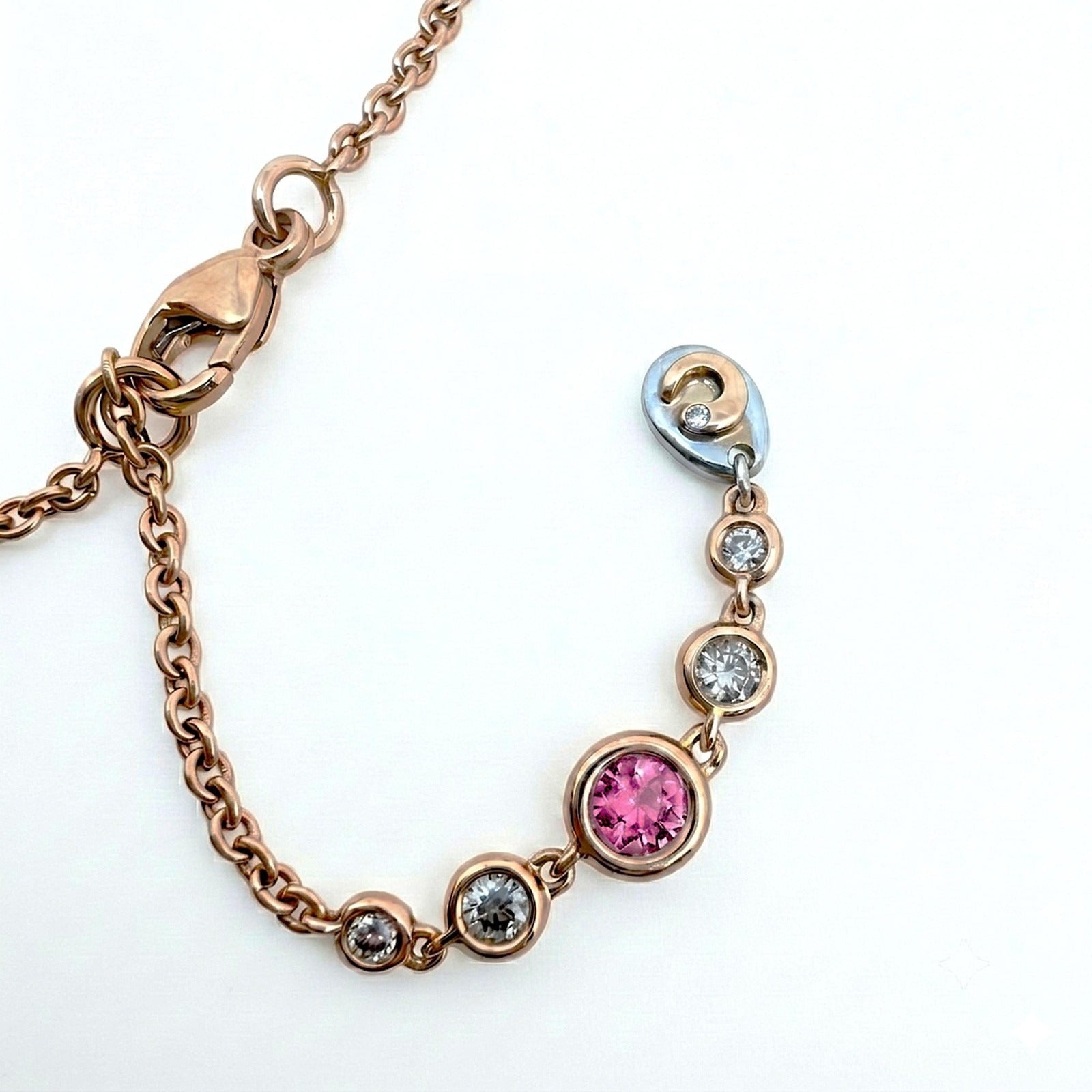 18kt Rose Gold "Crivelli Drop In Fantasy" Diamond and Sapphire Pendant Necklace