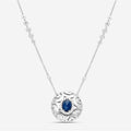 Crivelli Ricami Luci "Diamond & Sapphire" pendant necklace in 18k white gold