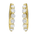 14K yellow gold huggie earrings, set with six round lab-grown diamonds, 1.08 ctw.