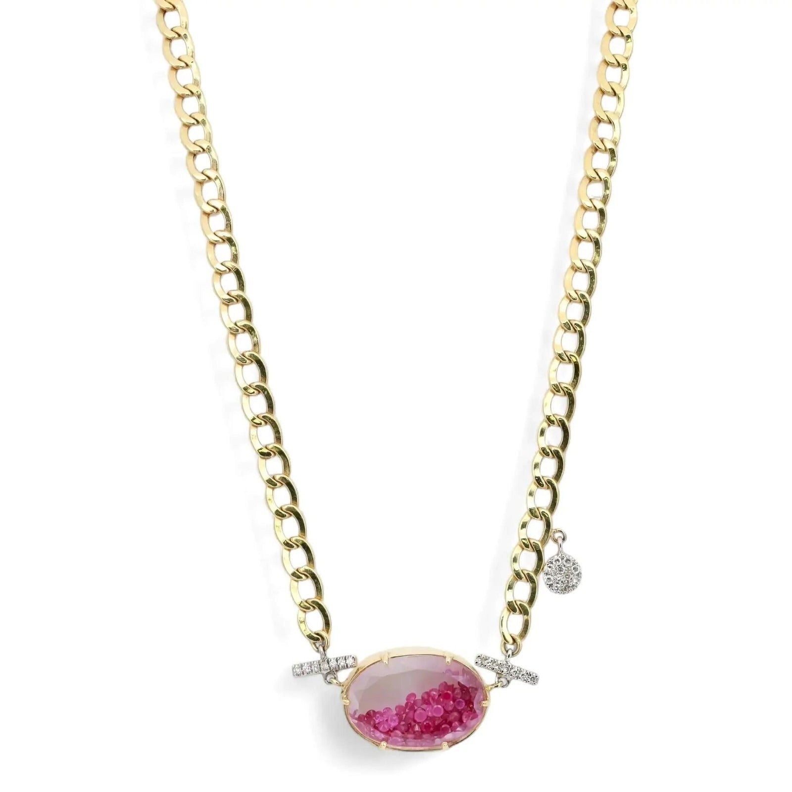 Meira T 14K Yellow Gold Diamond & Ruby "Mini Shaker" Pendant Necklace
