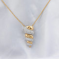 18K Solid Yellow Gold Necklace with 1.55 ct SI/H Diamond Pendant
