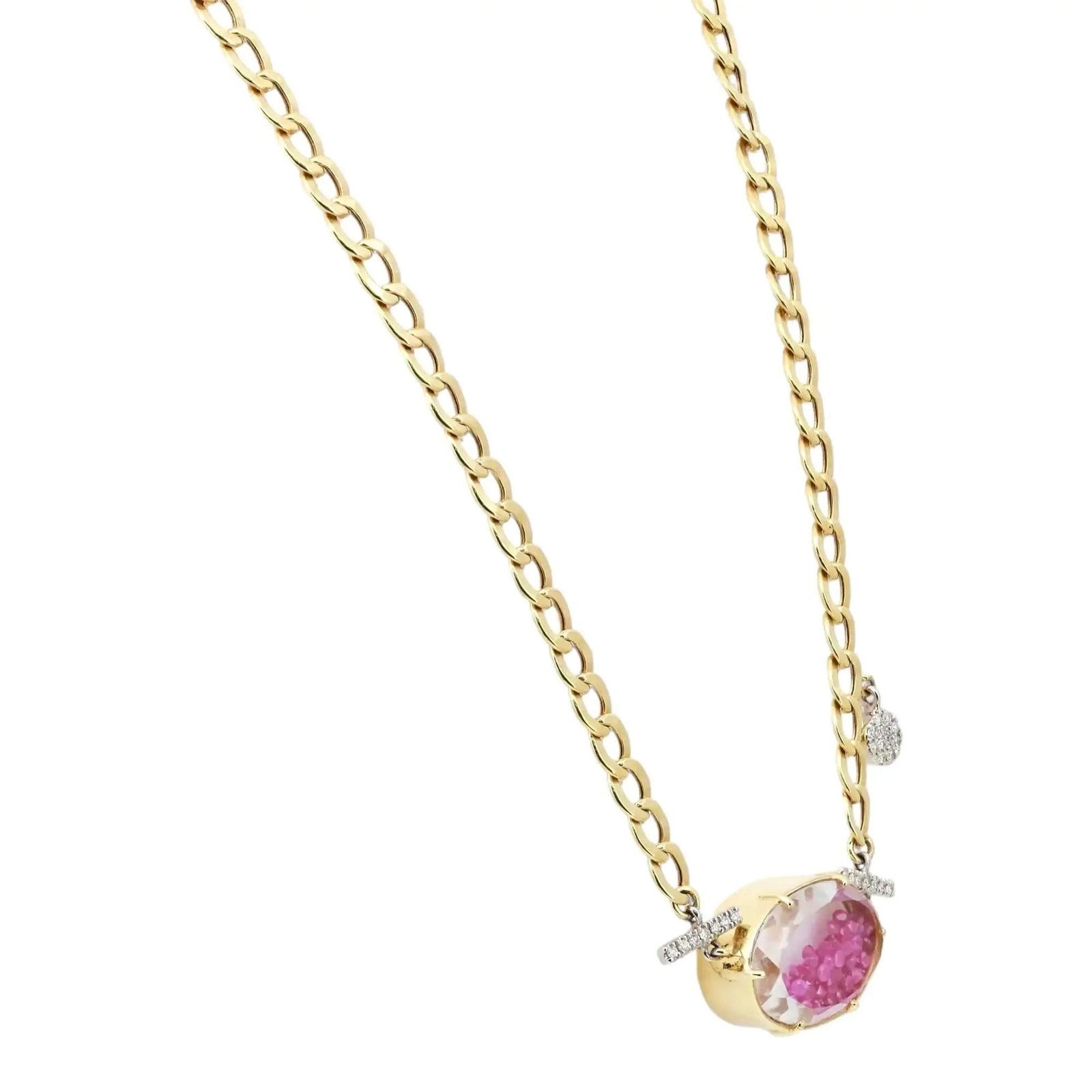 Meira T 14K Yellow Gold Diamond & Ruby "Mini Shaker" Pendant Necklace