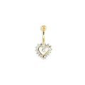 14K Solid Yellow Gold 14G CZ Open Navel Ring